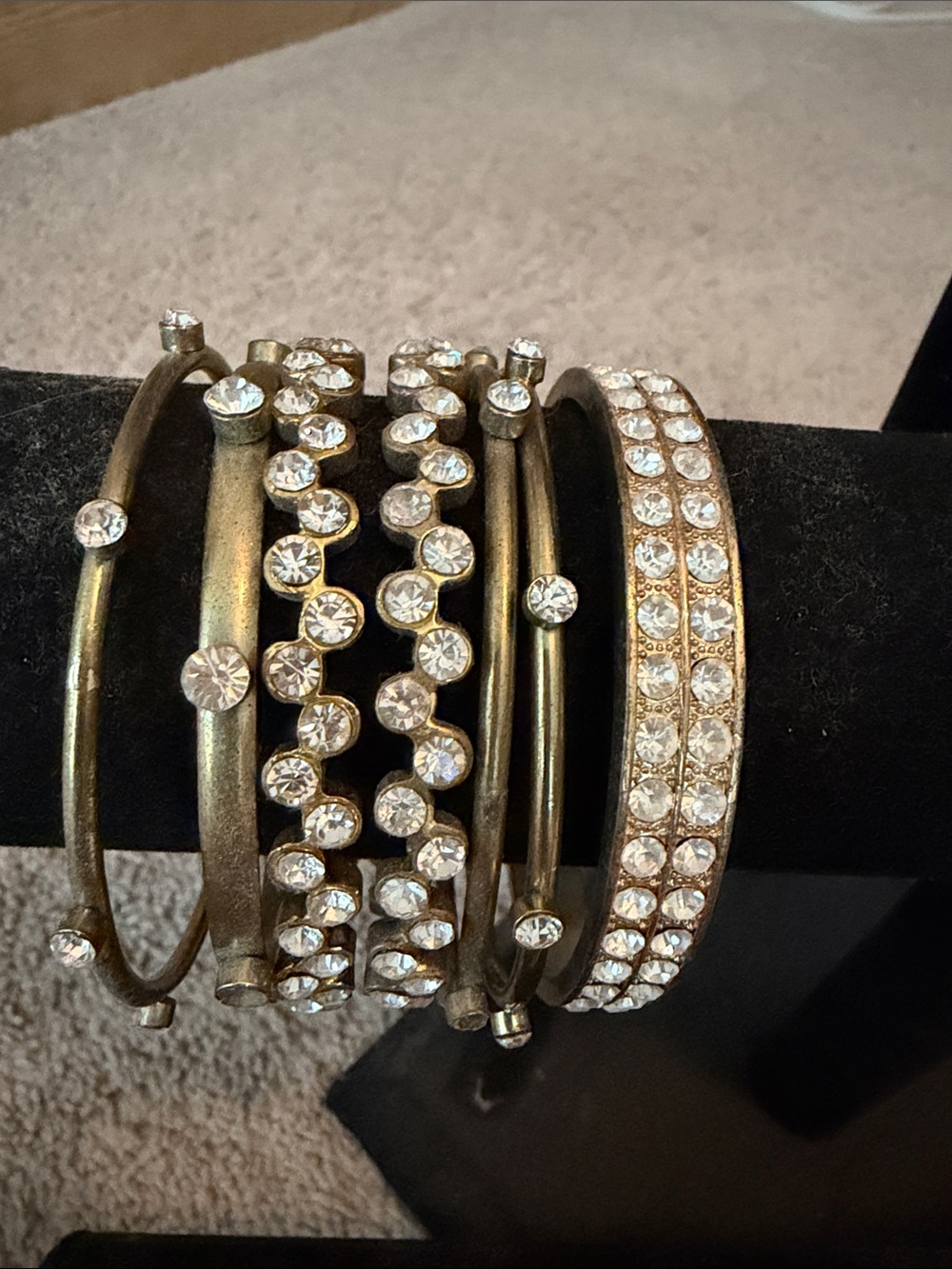 Crystal-Embellished Gold Tone Bangle Set - Women's Jewelry